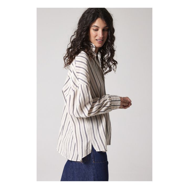 Macha Storm Striped Oversize Shirt | Seidenfarben- Produktbild Nr. 2