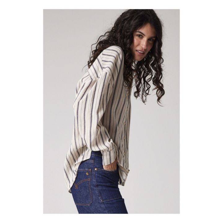Macha Storm Striped Oversize Shirt | Seidenfarben- Produktbild Nr. 3