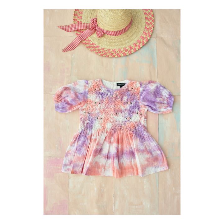 Tie-Dye Smocked Blouse Violeta- Imagen del producto n°1