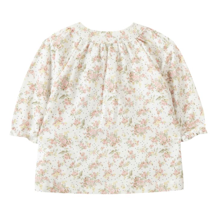 Robe Velours Côtelé Fleurie Ecru- Image produit n°2