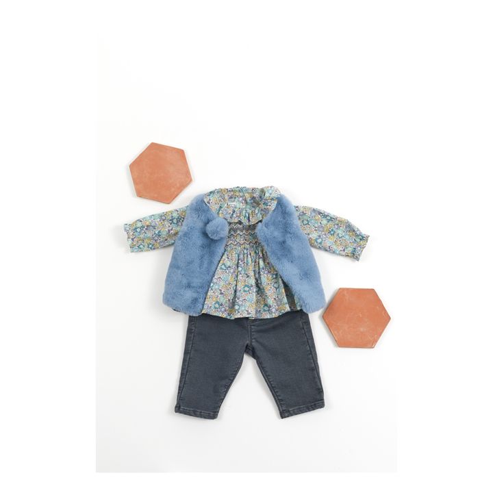Exclusive Liberty Print Smocked Blouse | Blue- Product image n°1