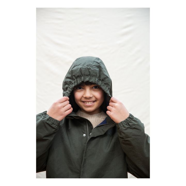 Jaro Organic Cotton Water Repellent Parka | Verde Kaki- Imagen del producto n°5