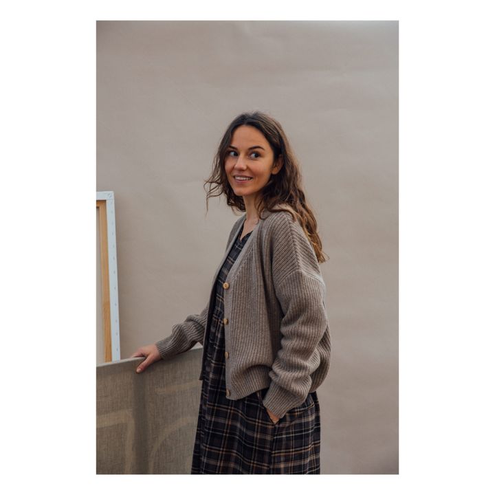Cardigan Maille Recyclée Alba - Collection Femme | Taupe- Image produit n°2