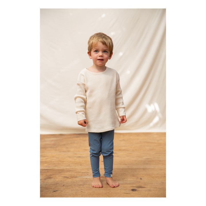 Organic Waffle Cotton T-shirt | Ecru- Product image n°1