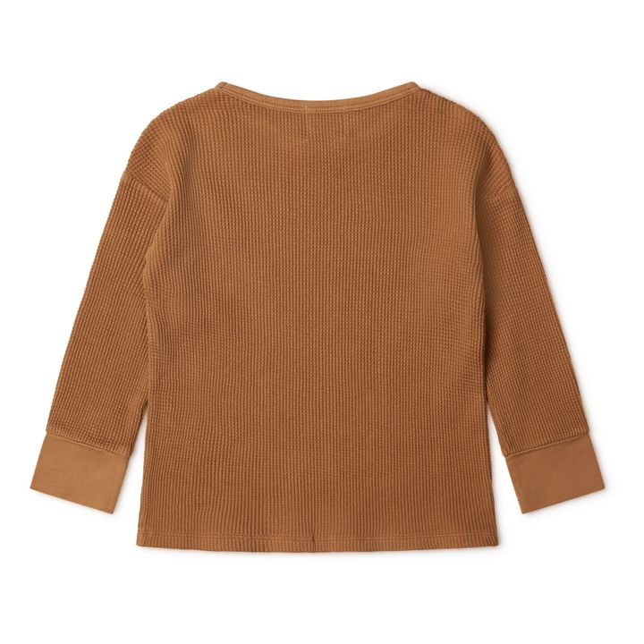 Organic Waffle Cotton T-shirt | Camel- Product image n°2