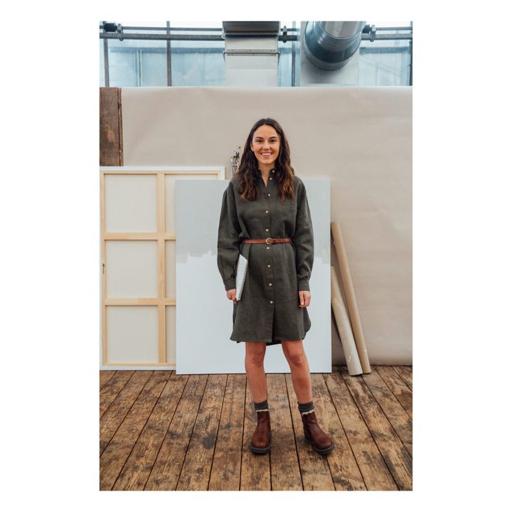 Pepi Linen Dress - Women’s Collection | Verde Oscuro- Imagen del producto n°3