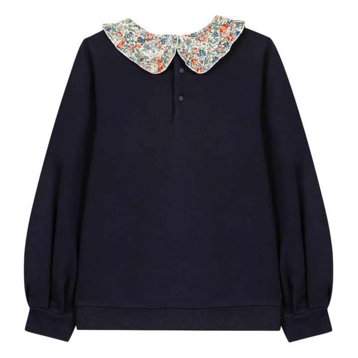Felpa con colletto Liberty Exclusif | Blu marino- Immagine del prodotto n°1