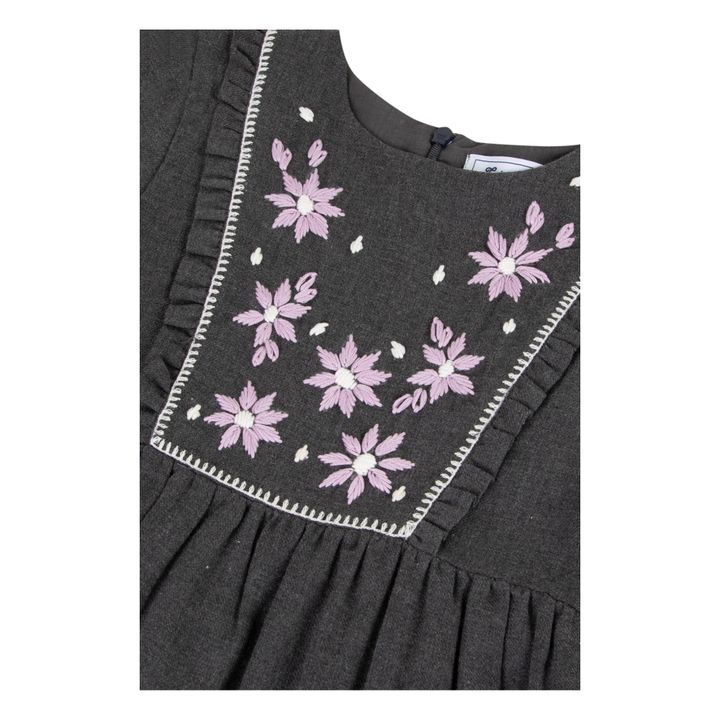 Embroidered Dress | Charcoal grey- Product image n°2