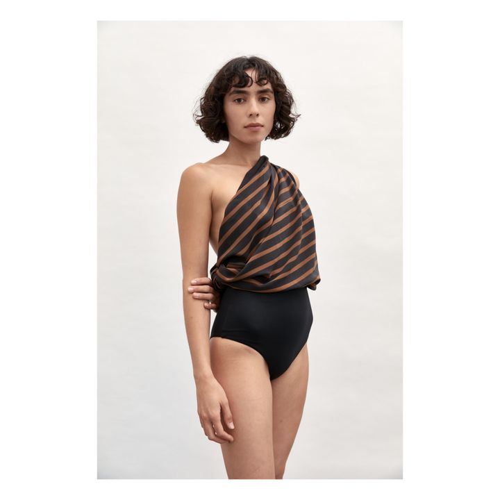 Jacques Striped Silk Sarong Marrone- Immagine del prodotto n°6