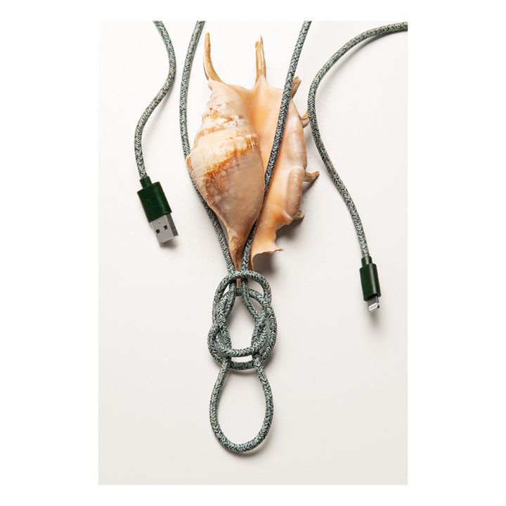 Recycled Fishing Net Charging Cable - 2 m Verde- Immagine del prodotto n°2