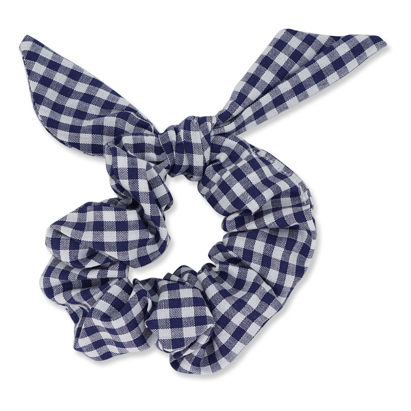 Chouchou Nœud Vichy Bleu marine- Image produit n°0