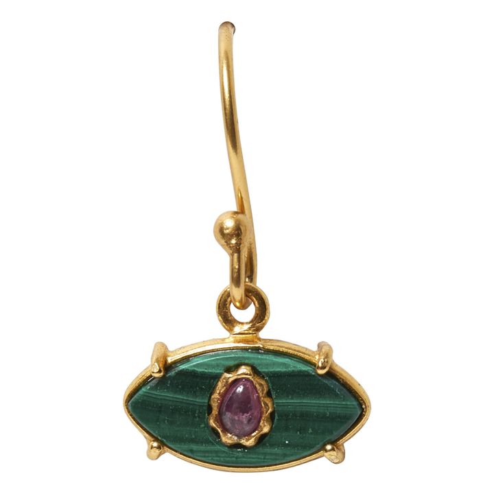 Boucle d'oreille Ayin Malachite | Bleu- Image produit n°0