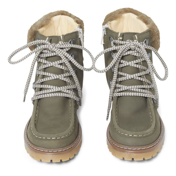 Lace-Up Shearling Boots Grünolive- Produktbild Nr. 3