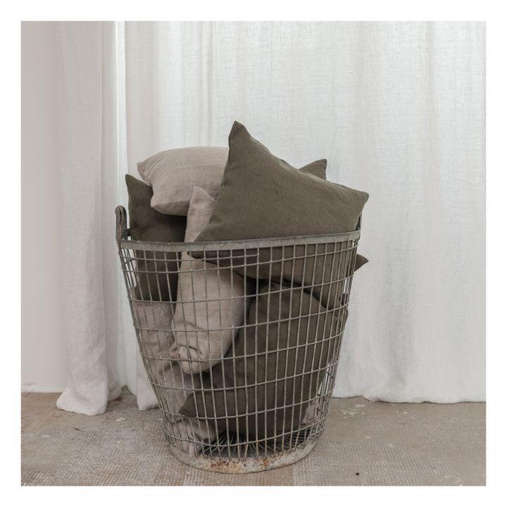 Gaston Washed Linen Cushion | Khaki- Produktbild Nr. 6