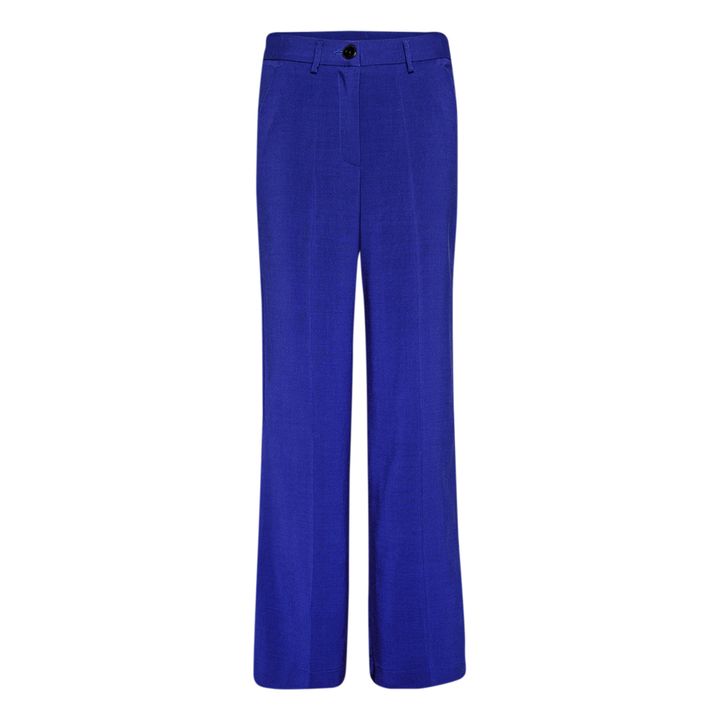 Mannish Viscose and Wool Trousers Electric Blue- Produktbild Nr. 0