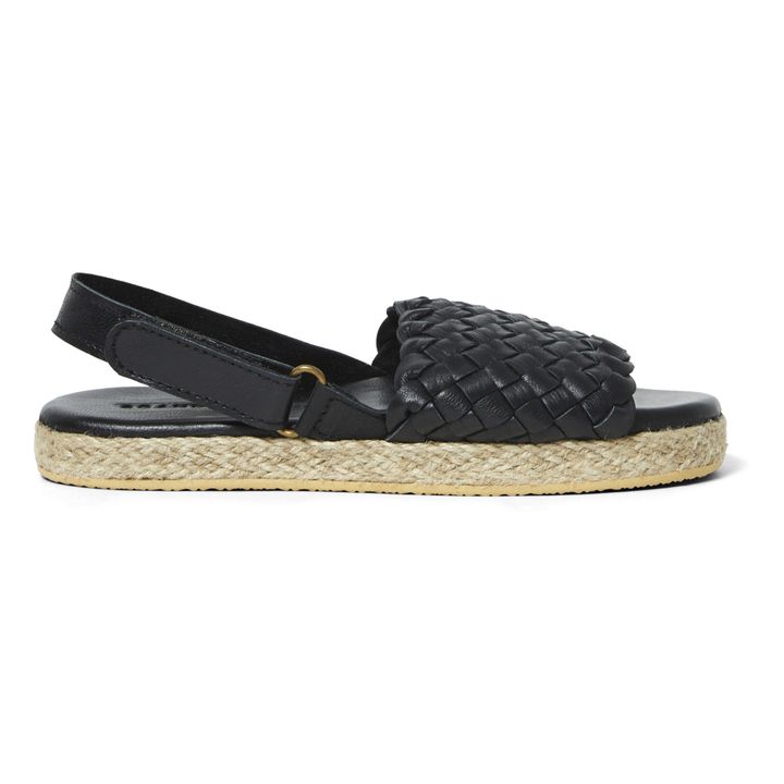 Braided Espadrille Sandals | Black- Product image n°0