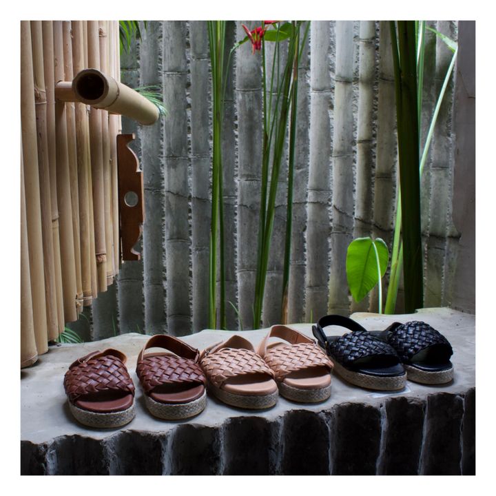 Braided Espadrille Sandals | Black- Product image n°1