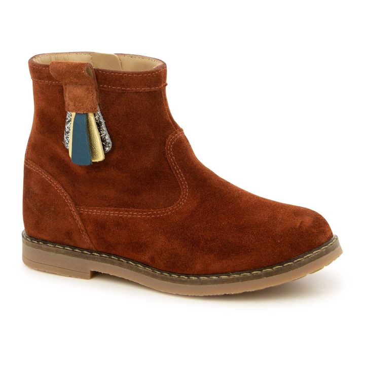 Trip Arty Suede Boots | Rojo ladrillo- Imagen del producto n°1