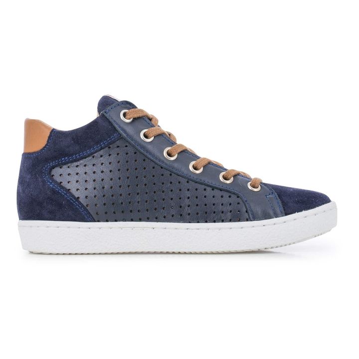 Lace-Up Zip Sneakers Navy blue- Product image n°0