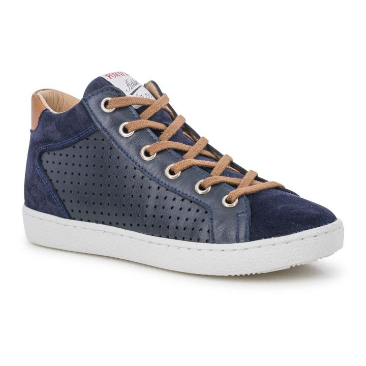 Lace-Up Zip Sneakers Navy blue- Product image n°1