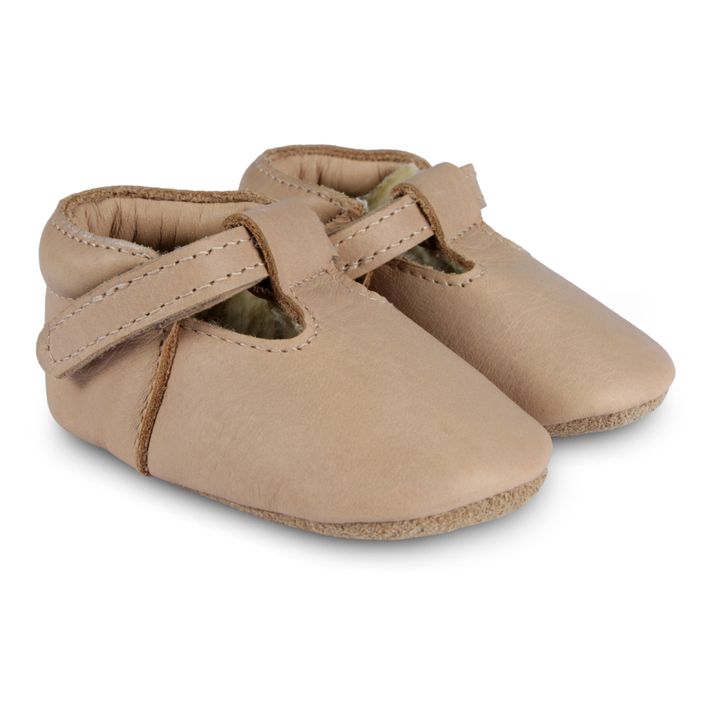 Patucos con forro Elia de cuero | Beige- Imagen del producto n°0