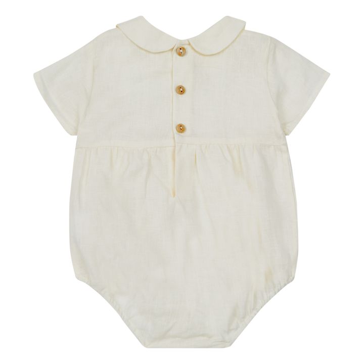 Linen Collar Romper Ecru- Product image n°1