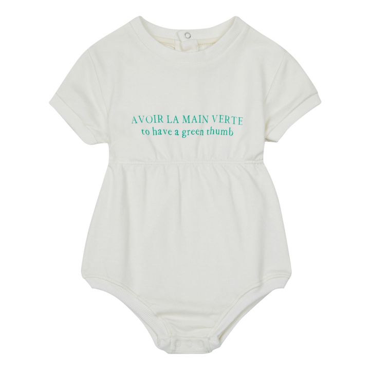 Organic Terry Cloth Playsuit Ecru- Product image n°0