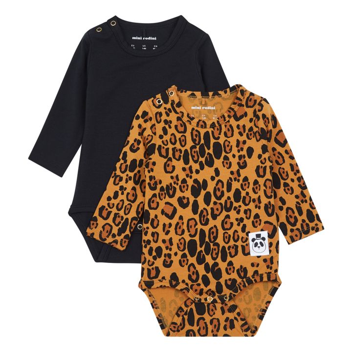 Leopard Baby Bodysuits - Set of 2 Marrón- Imagen del producto n°0
