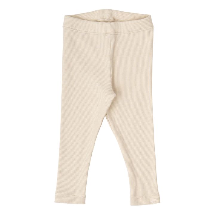 Legging Coton Bio Côtelé Ribs | Ecru- Image produit n°0