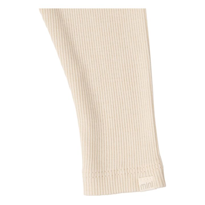 Legging Coton Bio Côtelé Ribs | Ecru- Image produit n°1