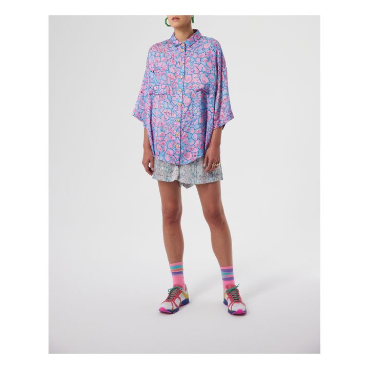 Short Doll Imprimé Cellules | Bleu ciel- Image produit n°2