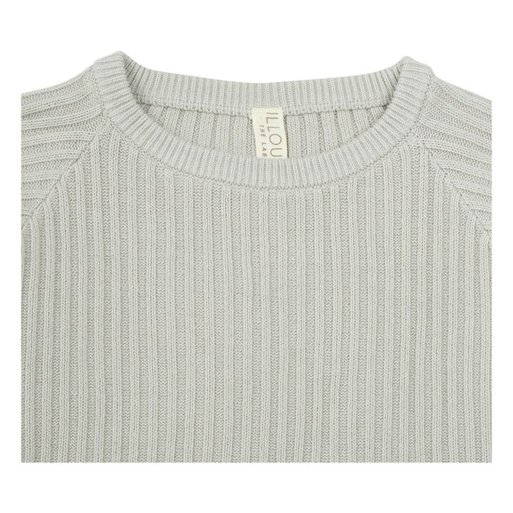 T-Shirt Oversize Maille Côteléee Gris- Image produit n°1
