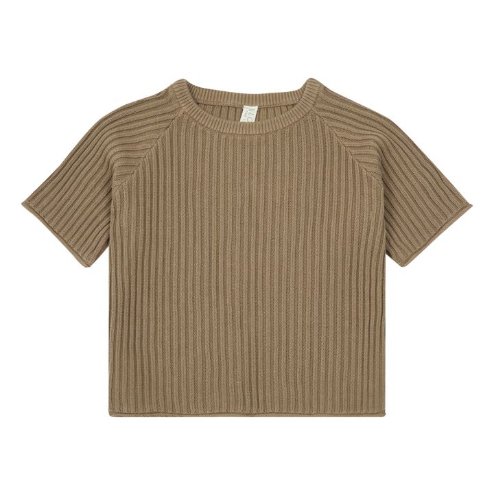 T-Shirt Oversize Maille Côteléee Camel- Image produit n°0