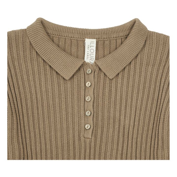 Combishort Maille Côteléee Boutonnée | Camel- Image produit n°1