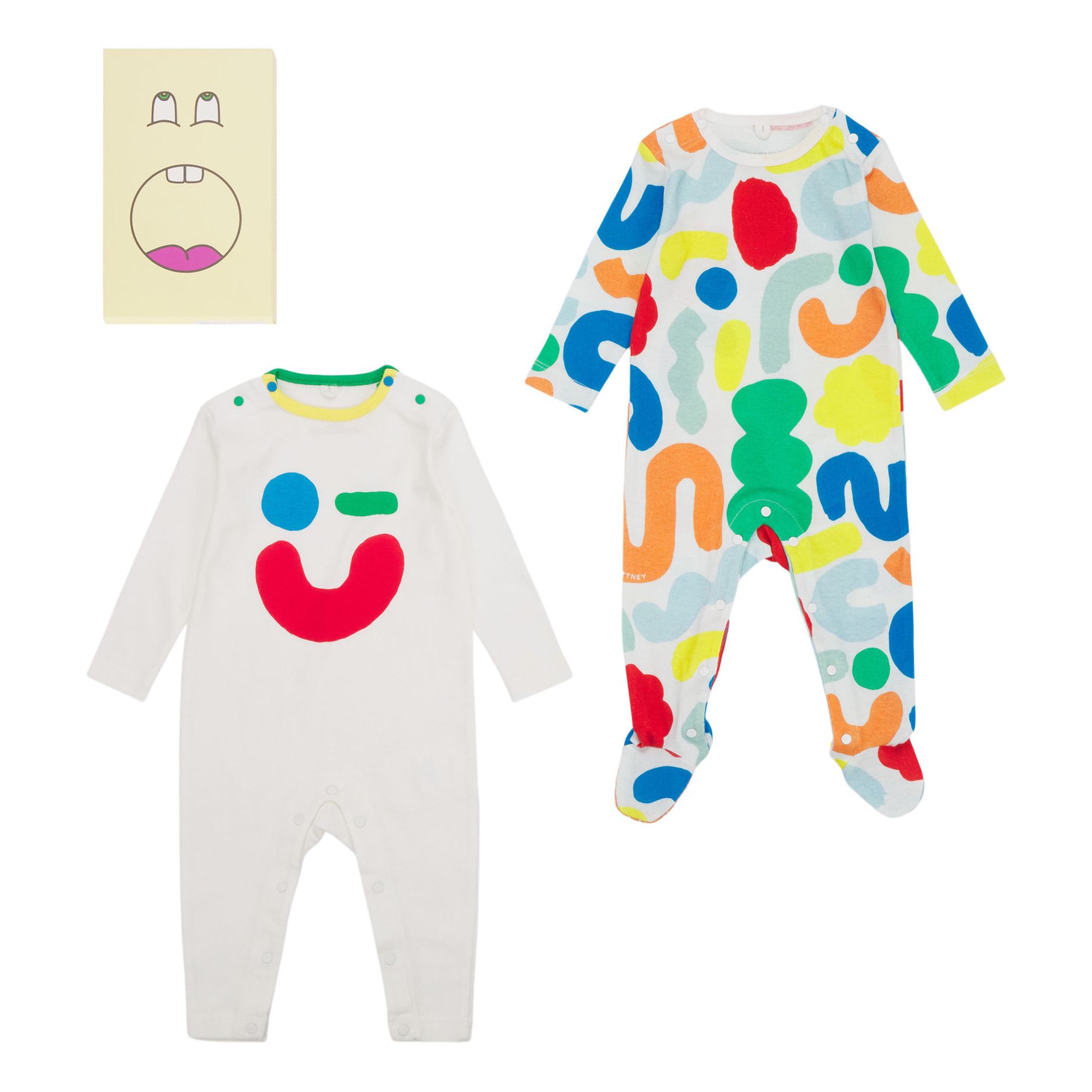Lot 2 Pyjamas Motifs Coton Bio | Blanc- Image produit n°0