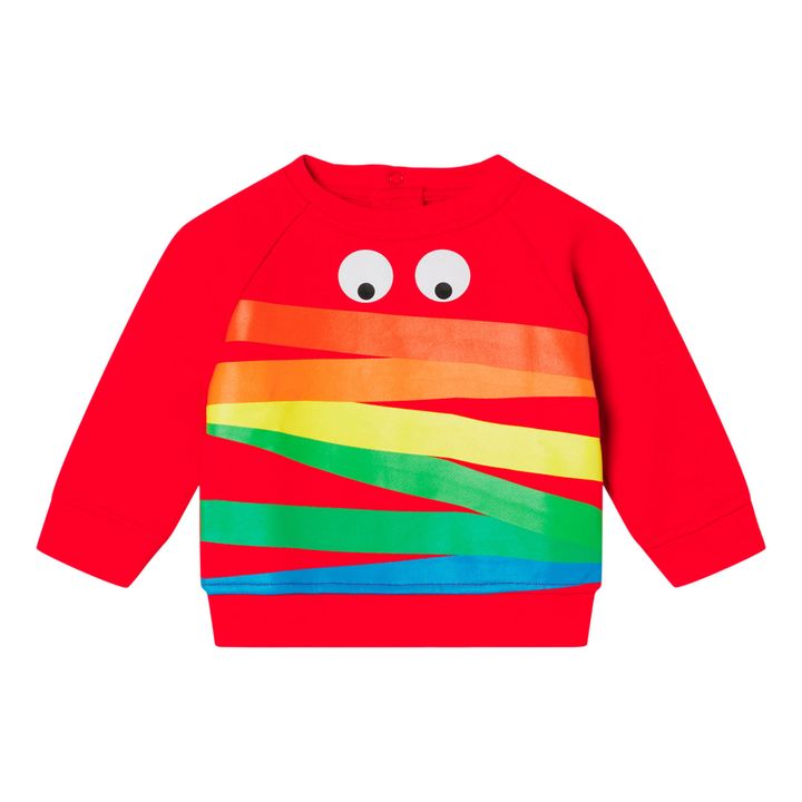 Sweat Arc en Ciel Coton Bio Rouge- Image produit n°0