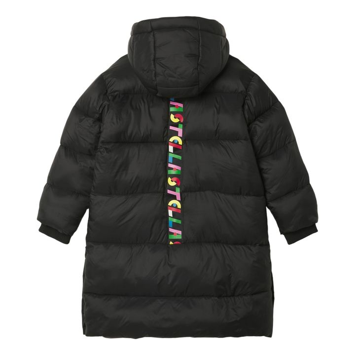 Long Puffer Coat made with Recycled Materials | Black- Product image n°1