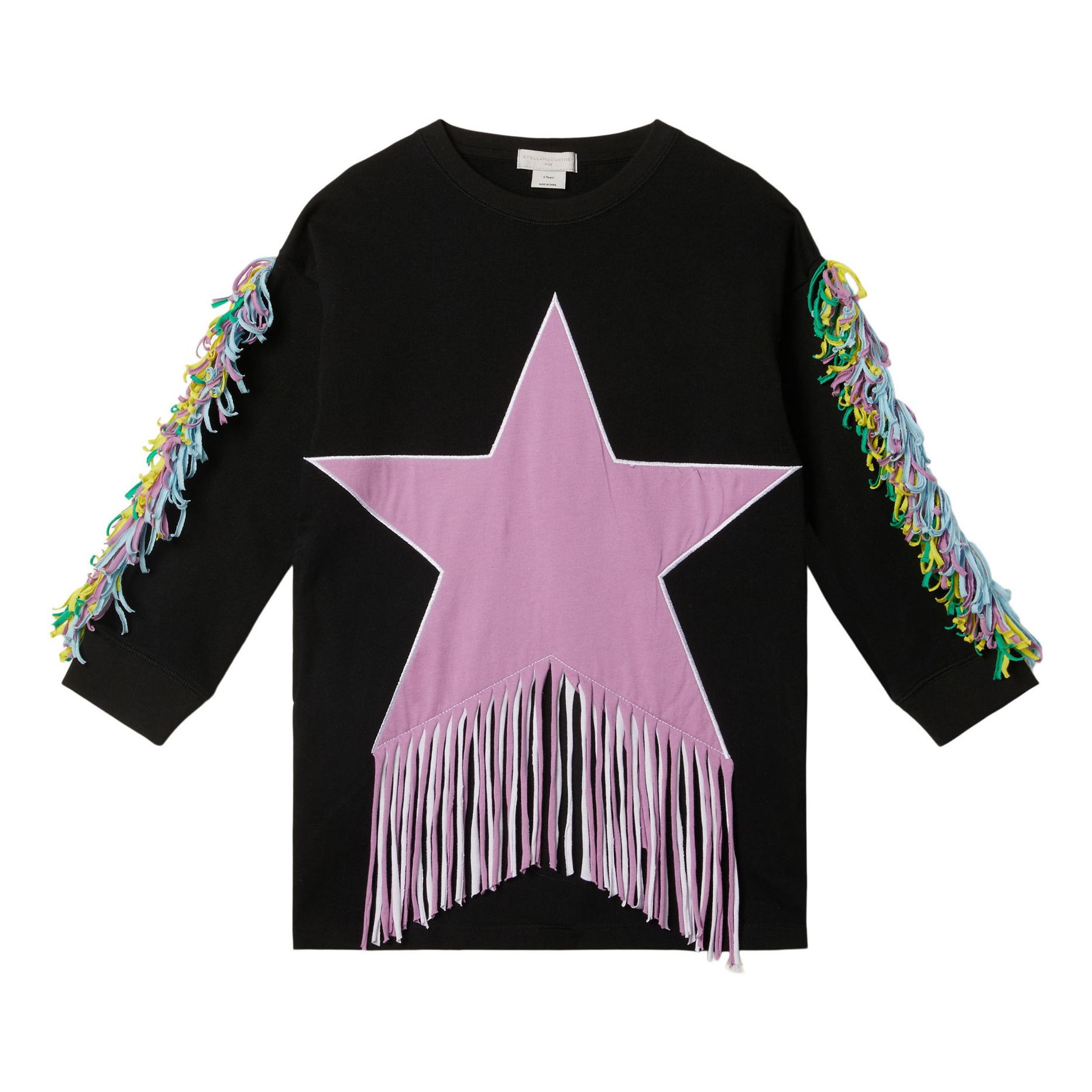 Robe Etoile à Franges Coton Bio | Noir- Image produit n°0