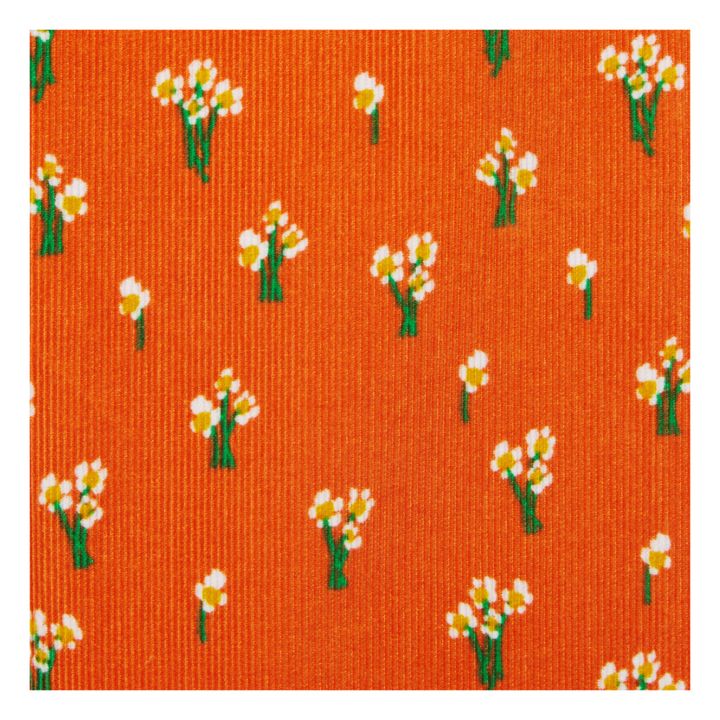 Pantalon Floral Velours Côtelé Coton Bio | Orange- Image produit n°1