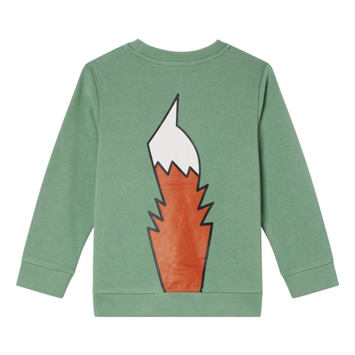 Sweat Renard Assis Coton Bio | Vert amande- Image produit n°1