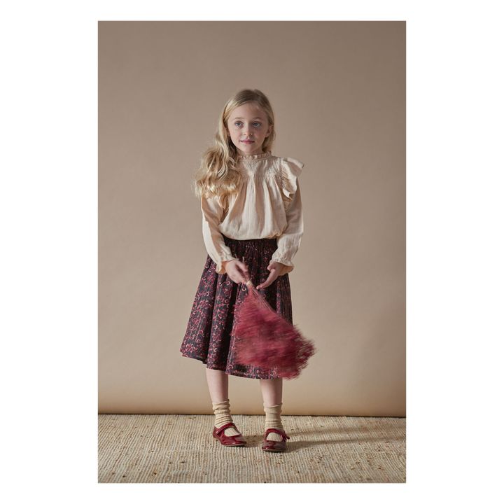 Jupe Midi Fleurie Lurex Marie-Hélène | Noir- Image produit n°2