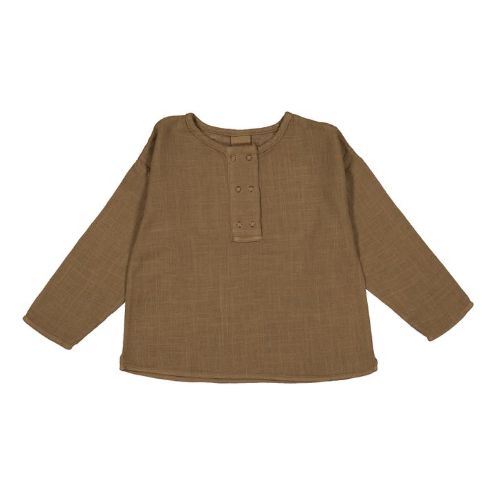 Roméo Organic Cotton Muslin Kurta Shirt | Marrón- Imagen del producto n°0