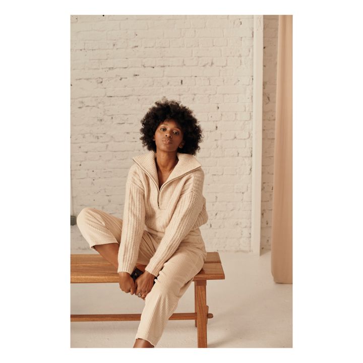 Pull Laine et Alpaga Lizzy - Collection Femme | Beige- Image produit n°2