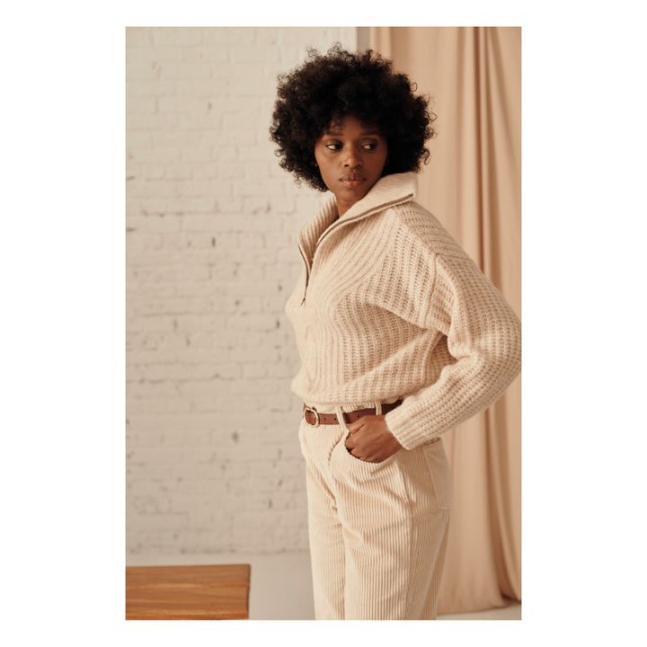 Pantalon Velours Côtelé Lou - Collection Femme | Beige- Image produit n°7