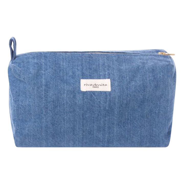 Trousse de toilette Alma en denim upcyclé | Denim clair- Image produit n°0