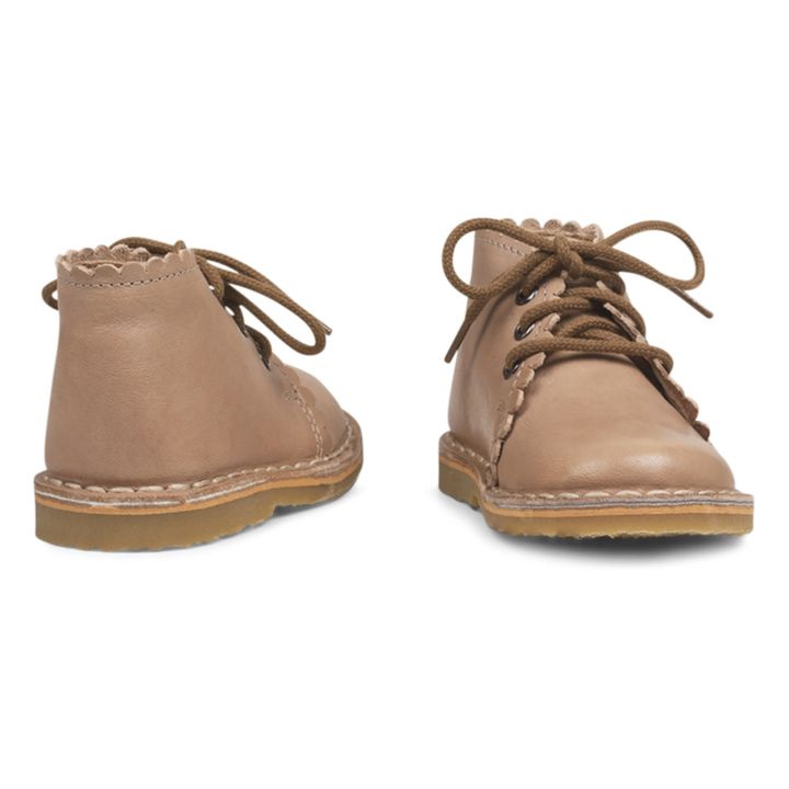 Scalloped Lace-Up Shoes | Latte- Product image n°2