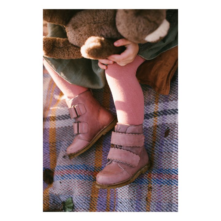 Scallop Winter Fur-Lined Velcro Boots | Rosa Viejo- Imagen del producto n°1