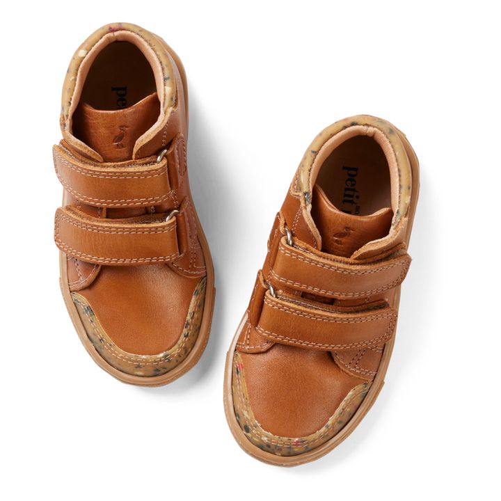 Zapatillas altas con velcro | Coñac- Imagen del producto n°5