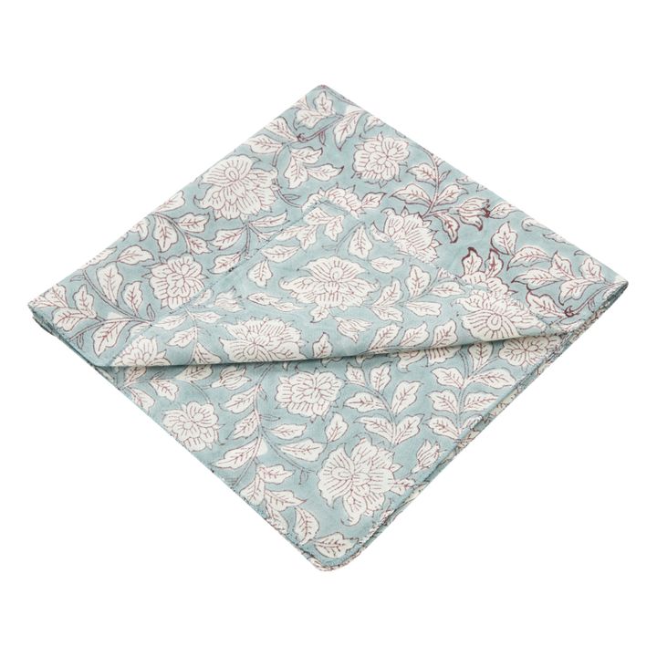 Serviettes de table Durg en coton - Set de 4 Bleu Clair- Image produit n°0