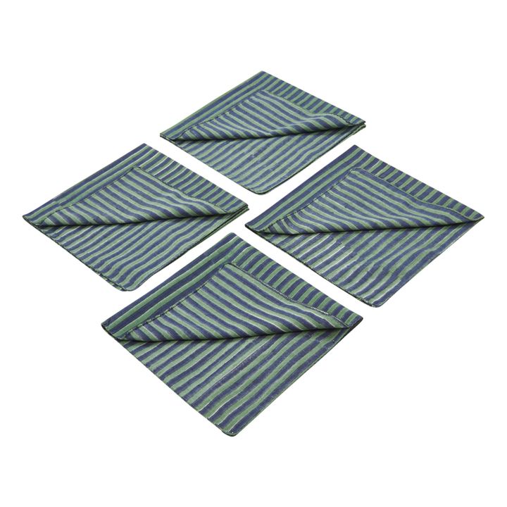 Serviettes de table Etawa en coton - Set de 4 | Vert- Image produit n°1